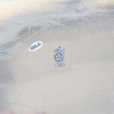 Large Metal Serving Tray - Maybe Pewter - Makers Mark Etain