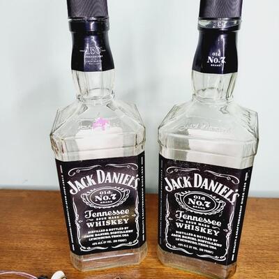 JACK DANIELS WHISKEY BOTTLES W/ LIGHT ADDITION