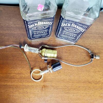 JACK DANIELS WHISKEY BOTTLES W/ LIGHT ADDITION
