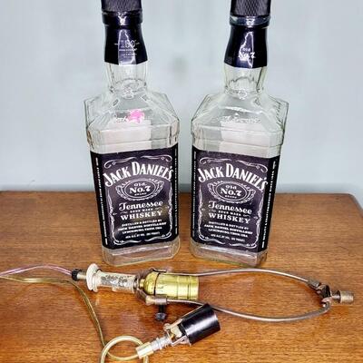 JACK DANIELS WHISKEY BOTTLES W/ LIGHT ADDITION