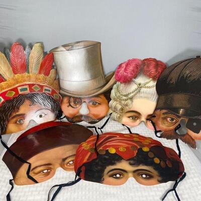 Set of 6 Paper Face Masquerade Masks Madame Tussauds Collection
