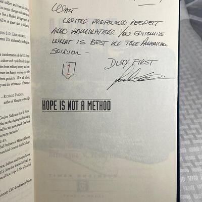 Hope Is Not a Method Hardback Book Business and the Military Inscribed