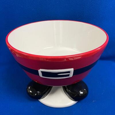 Christmas Holiday Seasonal Dish Bowl Santa Claus Pants
