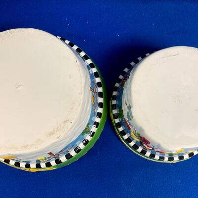 Pair of Seasonal Christmas Snowman Bowls