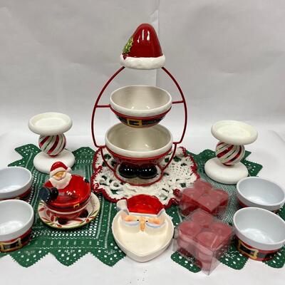 Christmas Holiday Seasonal Decor Dish Candle Lot