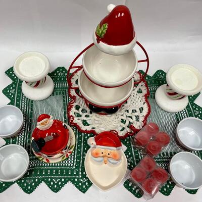 Christmas Holiday Seasonal Decor Dish Candle Lot