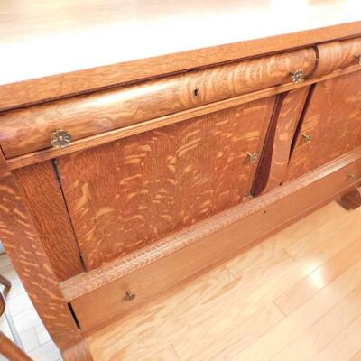 Antique Oak Buffet Sideboard Server with Mirror CLEAN!