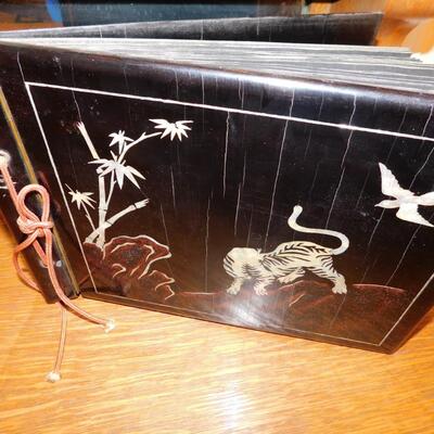 Vintage Photo Album Asian Pacific Asia Mother Of Pearl Inlay