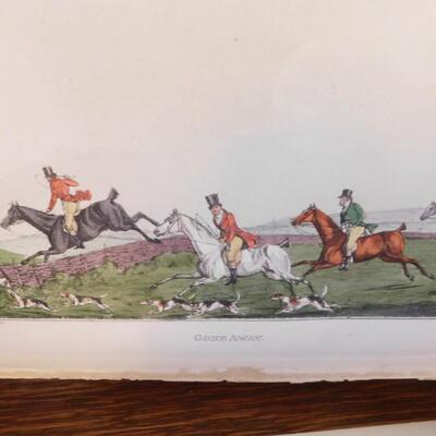 Vintage Lithograph Lot Horses Fox Hunting