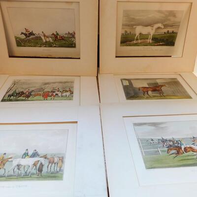 Vintage Lithograph Lot Horses Fox Hunting