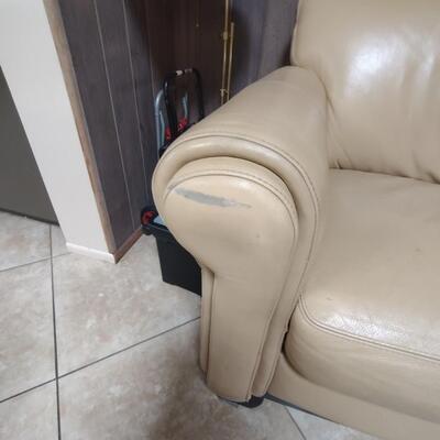 Leather sofa and ottoman