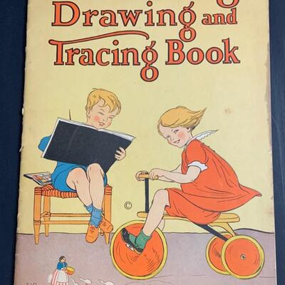 LOT:6G: Vintage Tracing Book and Print