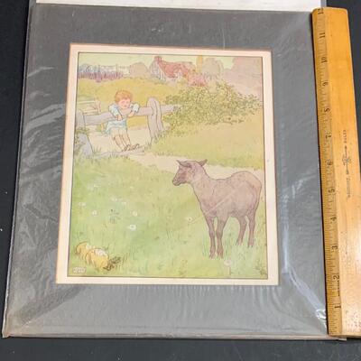 LOT:6G: Vintage Tracing Book and Print
