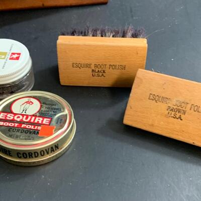 LOT:17G: Schick Shoe Shine Box with Brushes and Polish