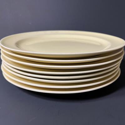 LOT 32J: Vintage Yellow LuRay Pastels - 8 Dinner Plates