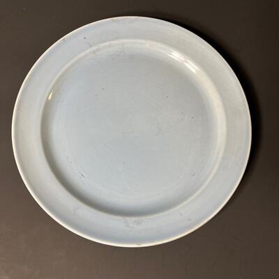 LOT 35J: LuRay Vintage Pastels - Eight Blue Dinner Plates