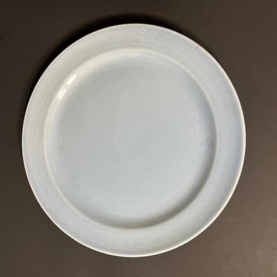LOT 35J: LuRay Vintage Pastels - Eight Blue Dinner Plates