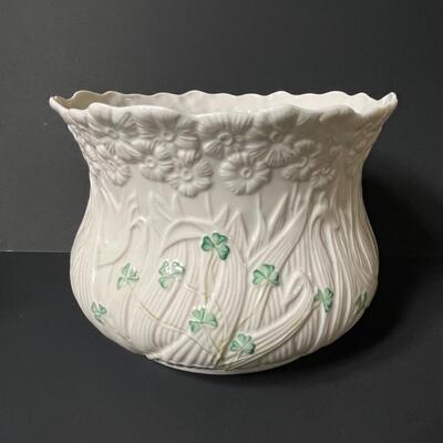 LOT 50J: Belleek Pottery - Planter, Vase, Dish - Made in Ireland