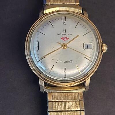 LOT 186: Hamilton RM Men's Watch, 10k Gold filled Bezel