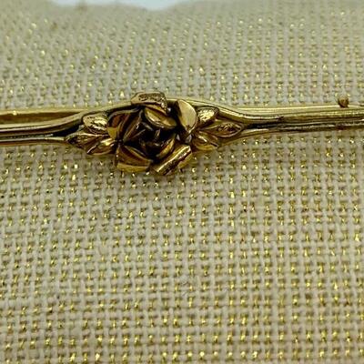LOT:3: Vintage French “ORIA” Bar/ Rose Flower Brooch (Pin)