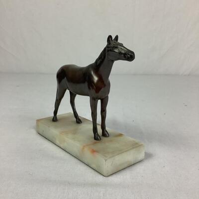 920  Bronze Horse Trophy on Marble