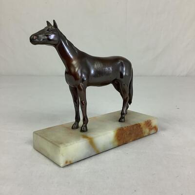 920  Bronze Horse Trophy on Marble