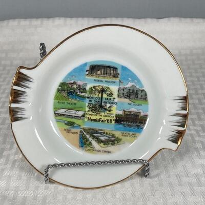 Vintage World's Fair San Antonio HemisFair 1968 Collector Plate Ashtray Trinket Dish