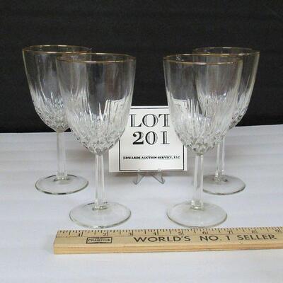 4 Nice Clear With Gold Rim Goblets
