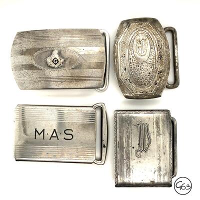 Group of 4 Sterling Buckles