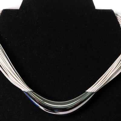 Multi Strand Stainless Steel Necklace & Bracelet Set