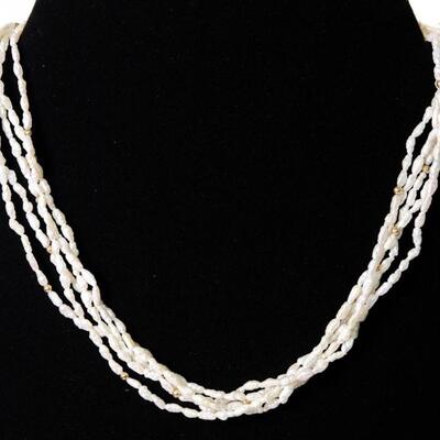 14K 5 Strand Baroque Pearl Necklace