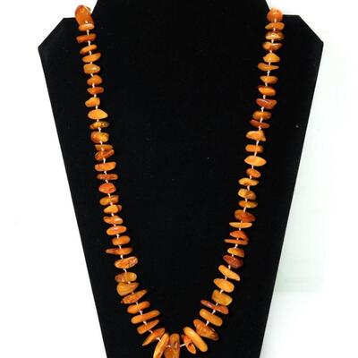 Long Triple Knotted Amber Endless Necklace