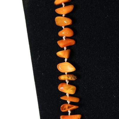 Long Triple Knotted Amber Endless Necklace