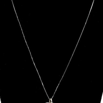10k/Sterling Dual Tone Diamond Cross Pendant Necklace