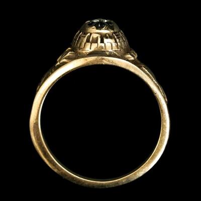 10k Yellow Gold Diamond 1992 Class Ring, Size 4.5