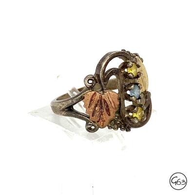 RGC 12k & Sterling Aqua & Yellow Topaz Ring, Size 4.75