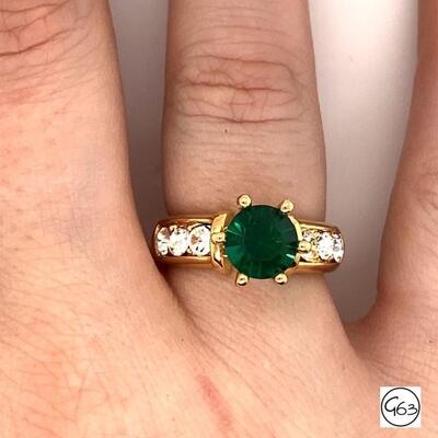 14K HGE LIND Gemstone Ring, Size 5.5