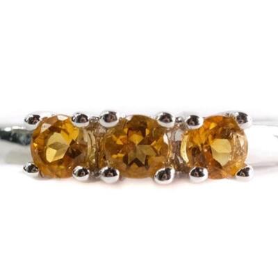 10k White Gold Citrine Ring, Size 7