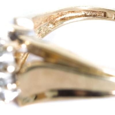 10K Yellow Gold & Diamond Cluster Ring, Size 7.5