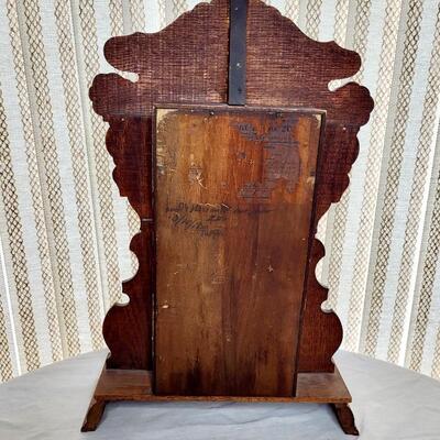 TURN OF THE CENTURY WOOD MANTLE CLOCK