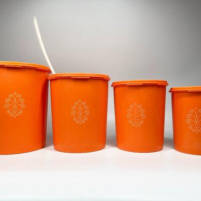 Vintage Tupperware Press Top Servailer Canister Storage Container Set