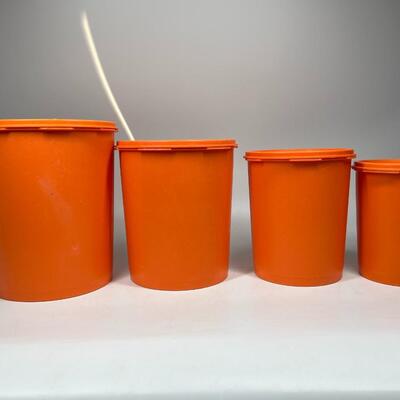 Vintage Tupperware Press Top Servailer Canister Storage Container Set