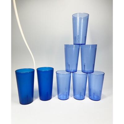 Lot of Texan & Cambro Hard Plastic Blue Drinking Cups