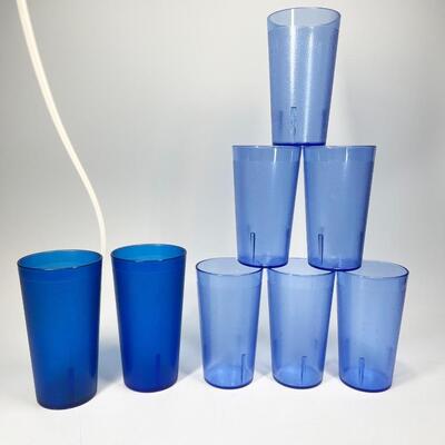 Lot of Texan & Cambro Hard Plastic Blue Drinking Cups