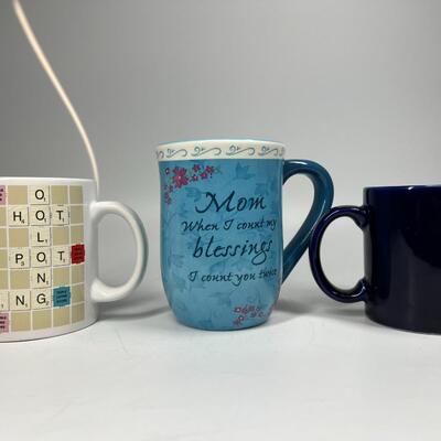 Lot of Various Ceramic Coffee Tea Mugs Scrabble, Mother's Day, & More