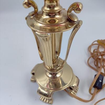 BRASS LAMP WITH COLOR GLASS