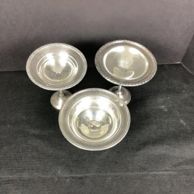 937 Three Sterling Silver Weighted Compotes