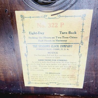 ANTIQUE SESSIONS CLOCK CO - REGULATOR CLOCK