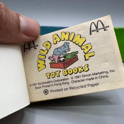 Retro McDonald's Happy Meal Wild Animal Toy Books Set