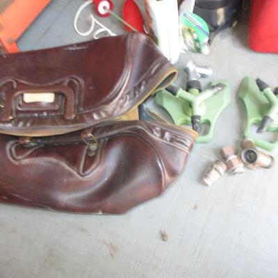 Gas jugs, shop stool, chemicals